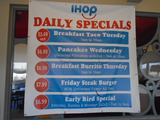 Early Bird Specials at IHOP